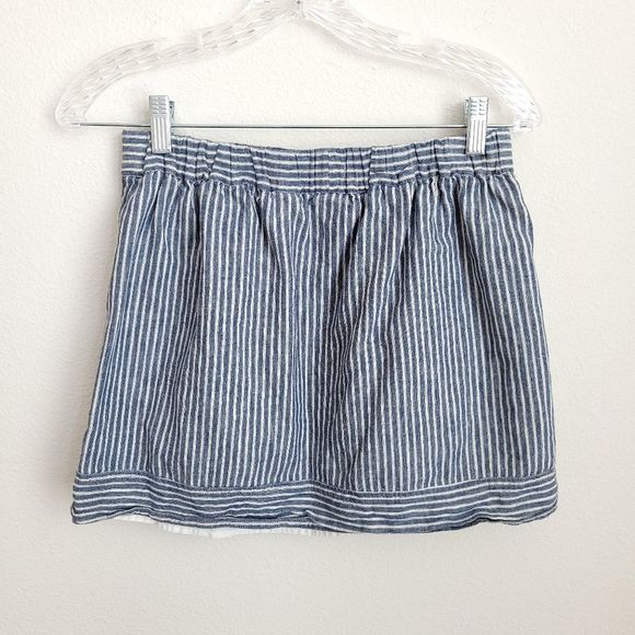 J. Crew Factory Striped Linen Blend Skirt XSmall - Picture 2 of 3